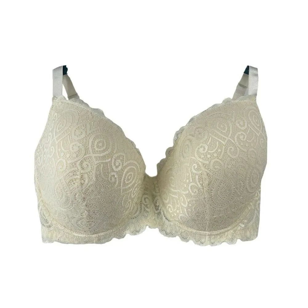 42DD Bra White Lace Underwired Padded Pure Beauty